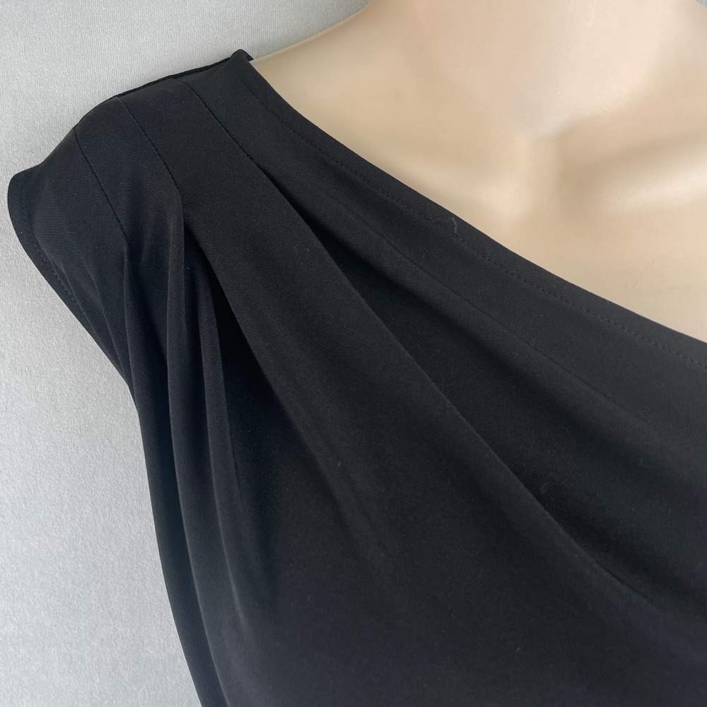 VICTORIAS SECRET Black Sleeveless Draped Sheath Stretch Dress L Cocktail Party - Picture 7 of 15